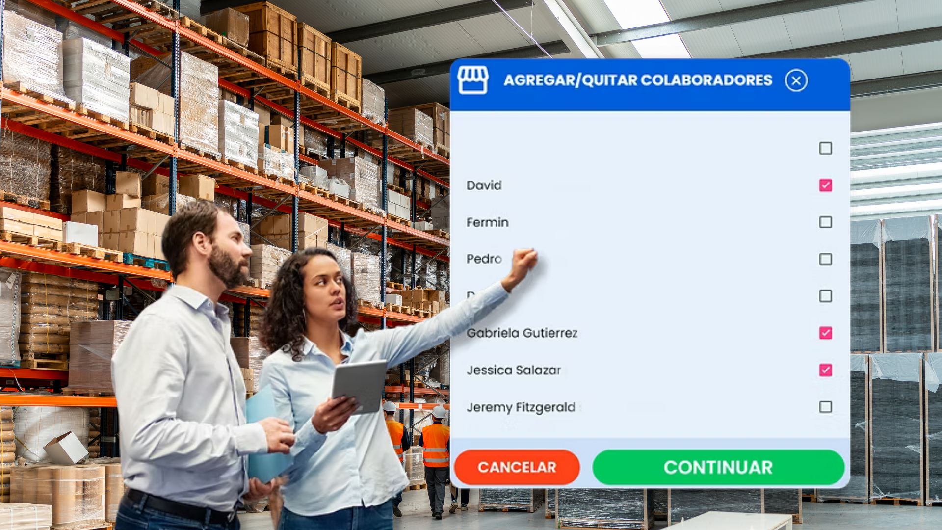 Colaboradores de inventario para punto de venta
